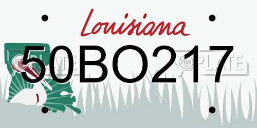 50BO217 Louisiana License Plate