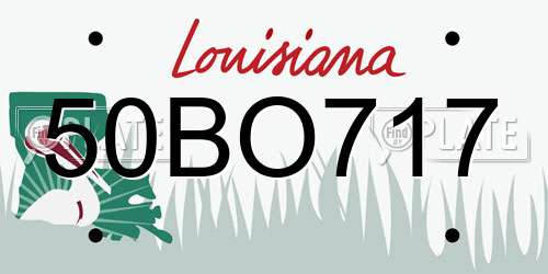 50BO717 Louisiana License Plate