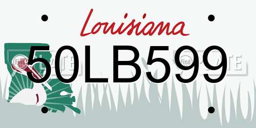 50LB599 Louisiana License Plate