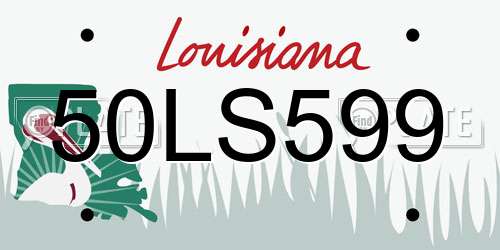 50LS599 Louisiana License Plate