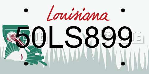 50LS899 Louisiana License Plate