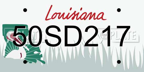 50SD217 Louisiana License Plate
