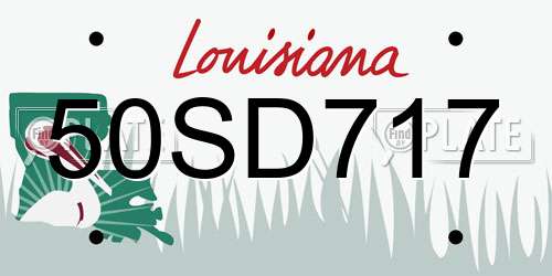50SD717 Louisiana License Plate