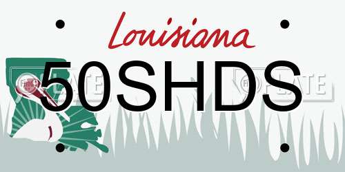 50SHDS Louisiana License Plate