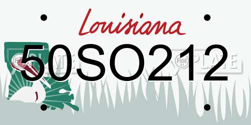 50SO212 Louisiana License Plate