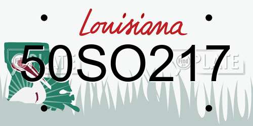 50SO217 Louisiana License Plate