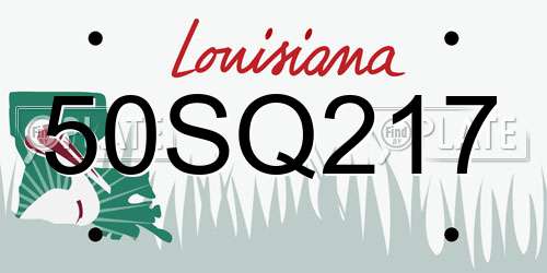 50SQ217 Louisiana License Plate