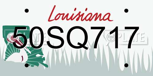 50SQ717 Louisiana License Plate