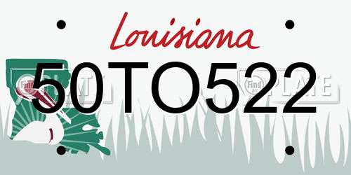 50TO522 Louisiana License Plate