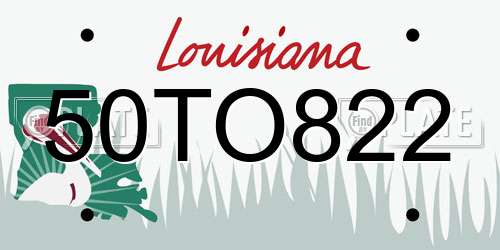 50TO822 Louisiana License Plate