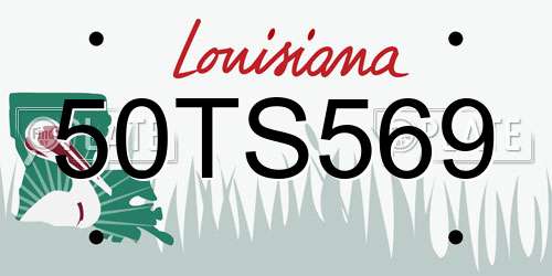 50TS569 Louisiana License Plate
