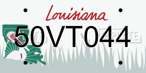 50VT044 Louisiana License Plate