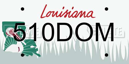 510DOM Louisiana License Plate