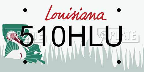 510HLU Louisiana License Plate