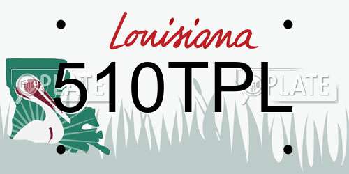 510TPL Louisiana License Plate