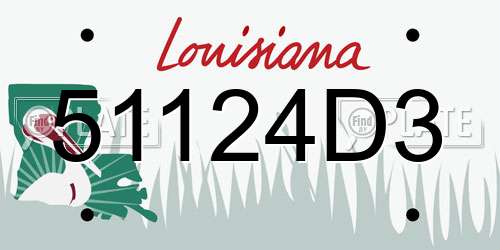 51124D3 Louisiana License Plate