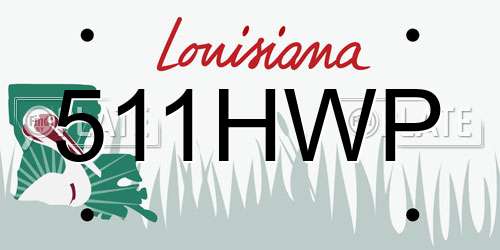 511HWP Louisiana License Plate