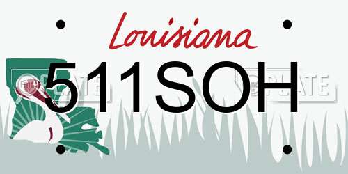 511SOH Louisiana License Plate