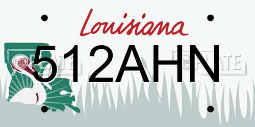 512AHN Louisiana License Plate