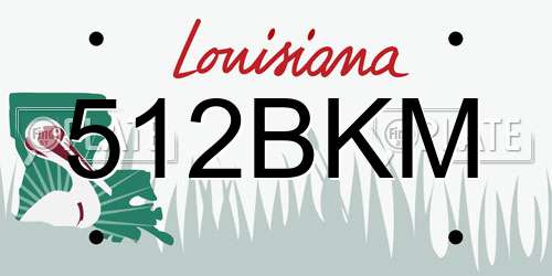 512BKM Louisiana License Plate