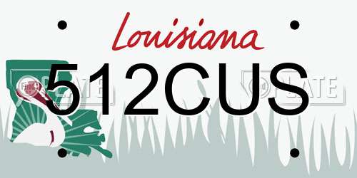 512CUS Louisiana License Plate