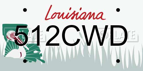 512CWD Louisiana License Plate