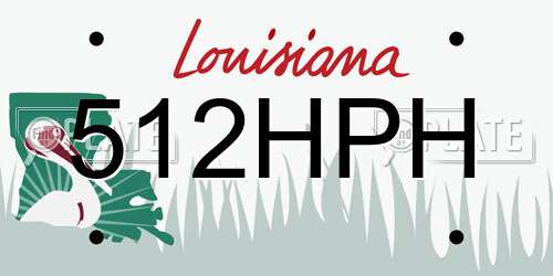 512HPH Louisiana License Plate