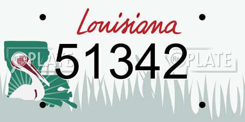 51342 Louisiana License Plate
