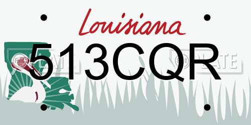 513CQR Louisiana License Plate