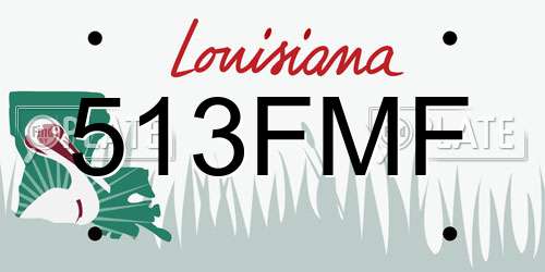 513FMF Louisiana License Plate