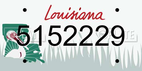 5152229 Louisiana License Plate