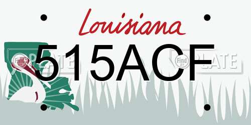 515ACF Louisiana License Plate