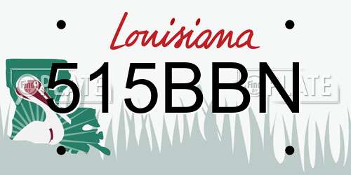 515BBN Louisiana License Plate