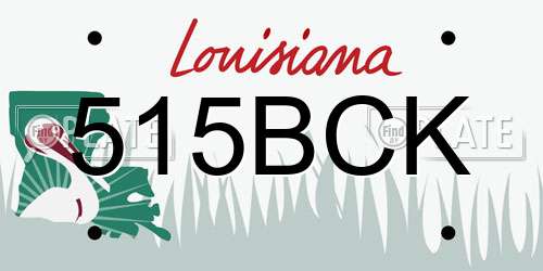 515BCK Louisiana License Plate
