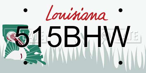 515BHW Louisiana License Plate