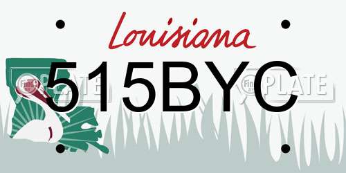 515BYC Louisiana License Plate