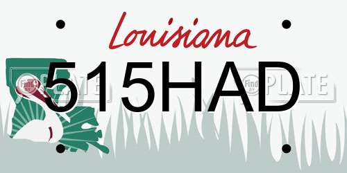 515HAD Louisiana License Plate