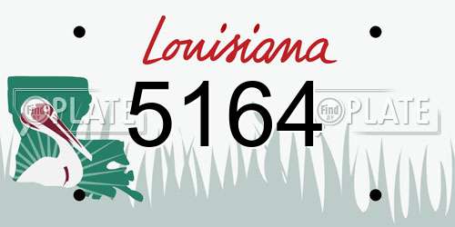 5164 Louisiana License Plate
