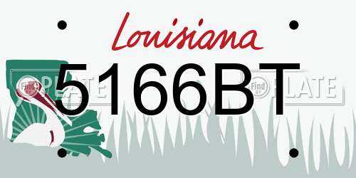 5166BT Louisiana License Plate