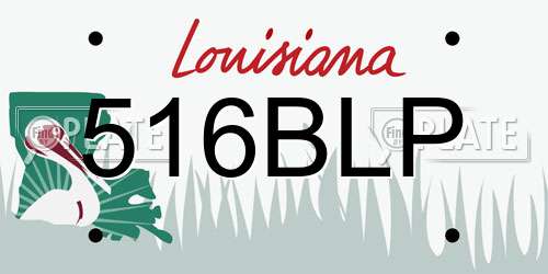 516BLP Louisiana License Plate