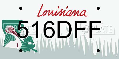 516DFF Louisiana License Plate