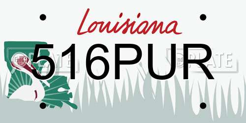 516PUR Louisiana License Plate