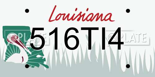 516TI4 Louisiana License Plate