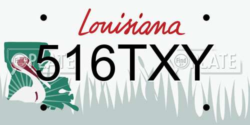 516TXY Louisiana License Plate