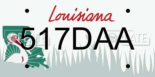 517DAA Louisiana License Plate
