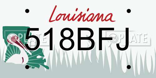 518BFJ Louisiana License Plate