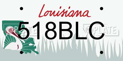 518BLC Louisiana License Plate