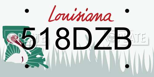 518DZB Louisiana License Plate