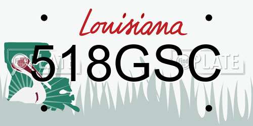 518GSC Louisiana License Plate