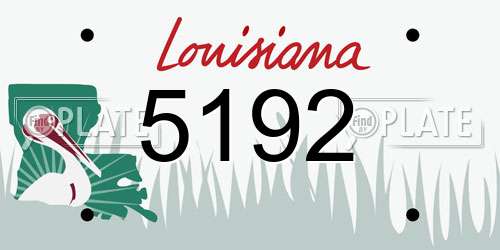 5192 Louisiana License Plate